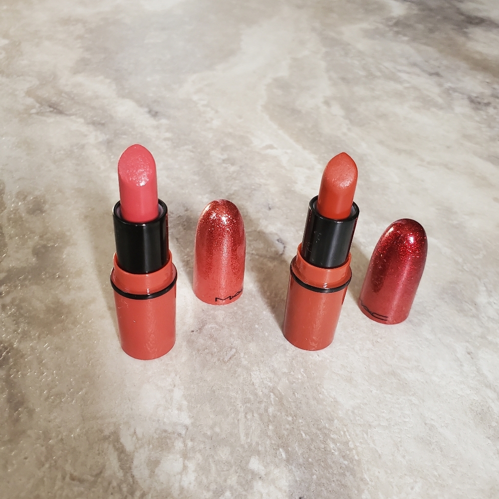 MAC Mini Lipstick Duo in "See Sheer" and "Chili"
